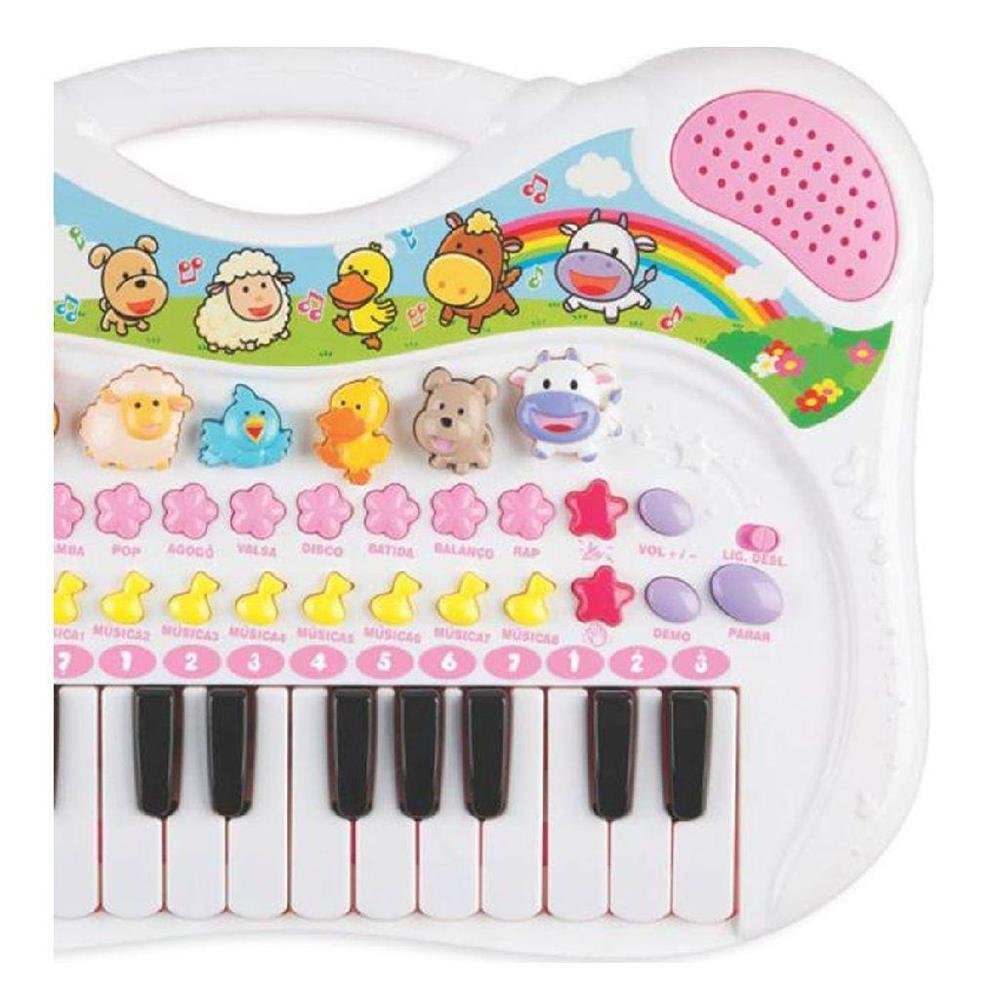 PIANO INFANTIL MUSICAL ANIMAL ROSA BRASKIT 6408 BRASKIT - 7