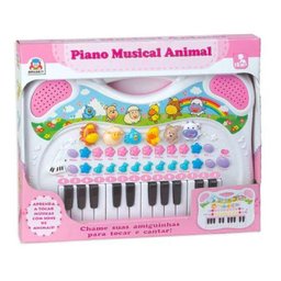 PIANO INFANTIL MUSICAL ANIMAL ROSA BRASKIT 6408 BRASKIT - 1