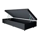 Ver imagem 4 de Cama Box Baú Preto Solteiro Colchão Mola Ensacada + 61x88x188