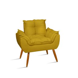 Kit 2 Poltronas para Sala Decorativa Opala Suede Cor:amarelo - 2