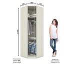 Ver imagem 2 de Guarda Roupa Canto Oblíquo Modulado 01 Porta Predileto Henn Areia Hp Com Jequitibá
