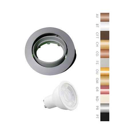 SPOT EMBUTIR MOVEL REDONDO MR16 - COM LAMPADA LED Decorshop Preto Branco Frio