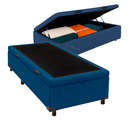 Ver imagem 1 de Cama Box Bau Solteiro Blindado Nature Azul 88x188