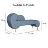 Recamier para Quarto Melissa Lado Direito Linho Cores - DS Estofados Divã Melissa Azul - 5