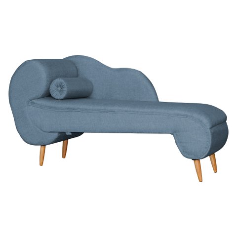 Recamier para Quarto Melissa Lado Direito Linho Cores - DS Estofados Divã Melissa Azul