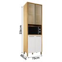 Ver imagem 2 de Paneleiro Torre Quente Nobre com Portas de Vidro Cinamomo Off White – Valdemóveis
