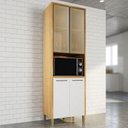 Ver imagem 3 de Paneleiro Torre Quente Nobre com Portas de Vidro Cinamomo Off White – Valdemóveis