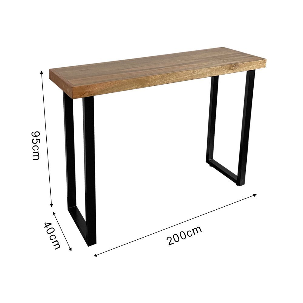 Aparador para Frigobar Industrial 200cm em Madeira e Base Ferro Preto - 3