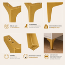 Ver imagem 3 de Kit com 4 Pés de Aço para Móveis, Cama, Sofás Suporta 200kg Anti Ferrugem Dourado - Lh Móveis