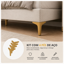Ver imagem 6 de Kit com 4 Pés de Aço para Móveis, Cama, Sofás Suporta 200kg Anti Ferrugem Dourado - Lh Móveis