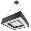 Ver imagem 3 de Lustre Pendente Quadrado 45x45cm Preto + 4 lâmpadas led bulbo A60 12w E27 branco quente 3000k 