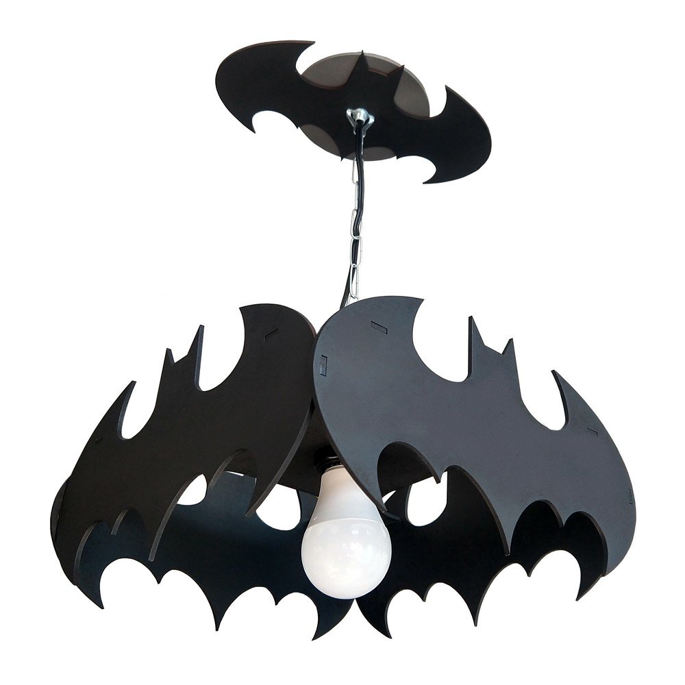 Lustre Luminária Pendente de Madeira MDF Batman