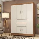 Ver imagem 1 de Guarda Roupa Solteiro Ambiente Ecom 2 Amêndola Touch Off White - Demóbile