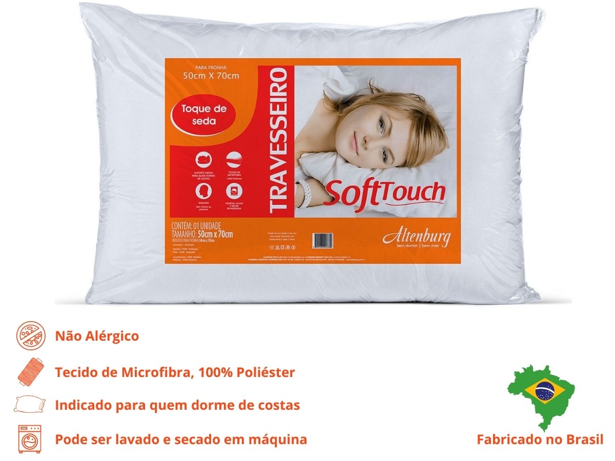 Travesseiro Altenburg Suporte Médio Soft Touch para Quem Dorme de Costas - 4