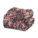 Ver imagem 1 de Cobertor de Casal Manta Microfibra Antialérgico 1,8x2,2m Rosas e Folhas Verdes - Camesa