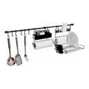 Ver imagem 1 de Kit D Linha Requinte Master Cozinha Suspensa Escorredor Porta Tempero/Rolos Ganchos - Metaltru  - Pr