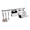 Kit D Linha Requinte Master Cozinha Suspensa Escorredor Porta Tempero/Rolos Ganchos - Metaltru  - Pr - 1