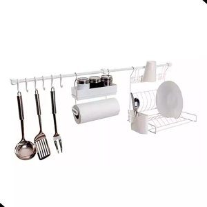 Kit D Linha Requinte Master Cozinha Suspensa Escorredor Porta Tempero/rolos Ganchos - Metaltru