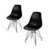 Kit 2 Cadeiras Dkr Eames Polipropileno Base Eiffel Ferro Preta Inovakasa - 1