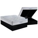 Ver imagem 1 de Cama Box Baú King: Colchão Molas Ensacadas Ortobom Superpocket Freedom Visco + Base Black(186x198)