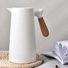 Garrafa de Café Térmica 1 Litro Chique Cabo Madeira Chá Água:branco - 2