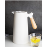 Garrafa de Café Térmica 1 Litro Chique Cabo Madeira Chá Água:branco - 4