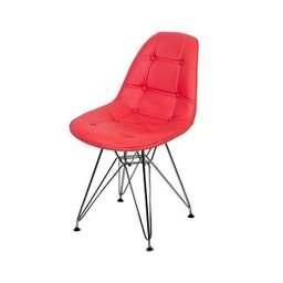 Cadeira Eames Dkr Botone Base Eiffel Ferro Vermelha - 3 Cadeira Eames Dkr Botone Base Eiffel Ferro Vermelha - 3