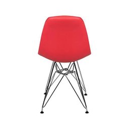 Cadeira Eames Dkr Botone Base Eiffel Ferro Vermelha - 4 Cadeira Eames Dkr Botone Base Eiffel Ferro Vermelha - 4