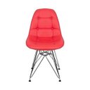 Ver imagem 1 de Cadeira Eames Dkr Botone Base Eiffel Ferro Vermelha