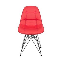Cadeira Eames Dkr Botone Base Eiffel Ferro Vermelha - 1 Cadeira Eames Dkr Botone Base Eiffel Ferro Vermelha - 1