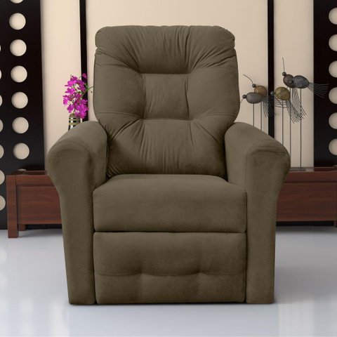Poltrona Reclinável para Descanso Thalia Suede Cappuccino