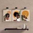 Ver imagem 2 de Kit 3 Quadros Feministas Mulheres negras 45x34cm:madeira Preta