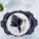 Ver imagem 1 de Kit 6 Jogos Americanos Retangular com Guardanapos Bordado - Milão Azul Marinho