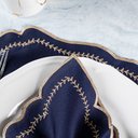 Ver imagem 5 de Kit 6 Jogos Americanos Retangular com Guardanapos Bordado - Milão Azul Marinho