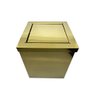 Kit 2 Lixeiras Quadrada Dourada Aço Inox com Tampa Basculante 15l + 30l Fineza - 5