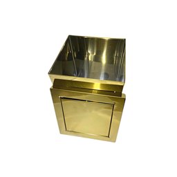 Kit 2 Lixeiras Quadrada Dourada Aço Inox com Tampa Basculante 15l + 30l Fineza - 3