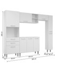 Ver imagem 3 de Cozinha Completa Modulada 5 Peças 9 Portas 2 Gavetas com Tampo Iris Branco