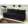 Sofá Cama Bicama Sofánete 3 Lugares Slim Suede Preto - 2