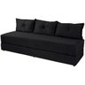 Sofá Cama Bicama Sofánete 3 Lugares Slim Suede Preto - 1