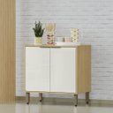 Ver imagem 1 de Armário Módulo de Cozinha Balcão 2 Portas - Glória Castanho/off White