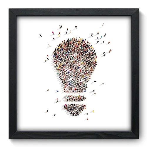 Quadro Decorativo - Lâmpada - 33cm x 33cm - 042qndbp - 1