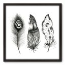 Ver imagem 1 de Quadro Decorativo - Penas - 70cm x 70cm - 036qnddp