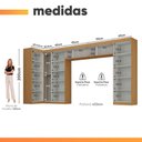 Ver imagem 7 de Guarda Roupa Modulado de Canto Madrid 13 Portas de Bater MDP Madeirado-Off White Maxel Móveis