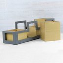 Ver imagem 5 de Kit Organizador De Mesa Escritório Madeira Cinza Grafite