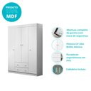 Ver imagem 3 de Guarda Roupa Roupeiro para Quarto de Bebê 100% MDF 4 Portas 2 Gavetas Infantil Helena Branco Phoenix