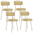 Ver imagem 1 de Kit 04 Cadeiras Decorativas Estofada Sala Jantar Barcelona Arena L02 Couríssimo Fendi - Lyam