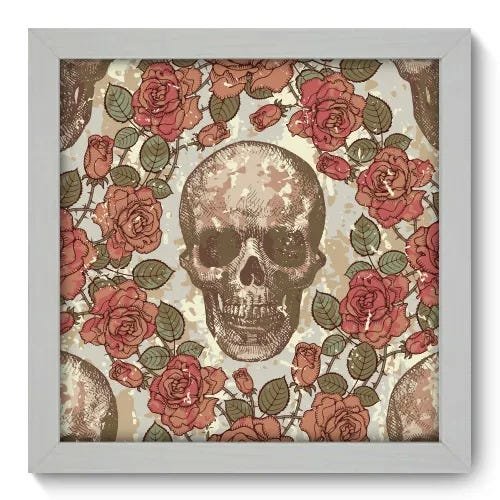 Quadro Decorativo - Caveira - 22cm x 22cm - 084qndab - 1