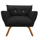 Ver imagem 1 de Poltrona Decorativa Anitta Suede Preto com Strass - D'Rossi