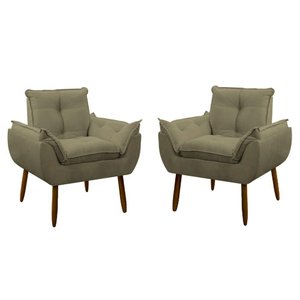 Kit 2 Poltrona Decorativa Sala de Estar Escritório Quarto Prime Cor: Capuccino