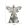 Estátua Escultura Anjo Decorativo Cerâmica 19 cm Bege - D'Rossi - 2